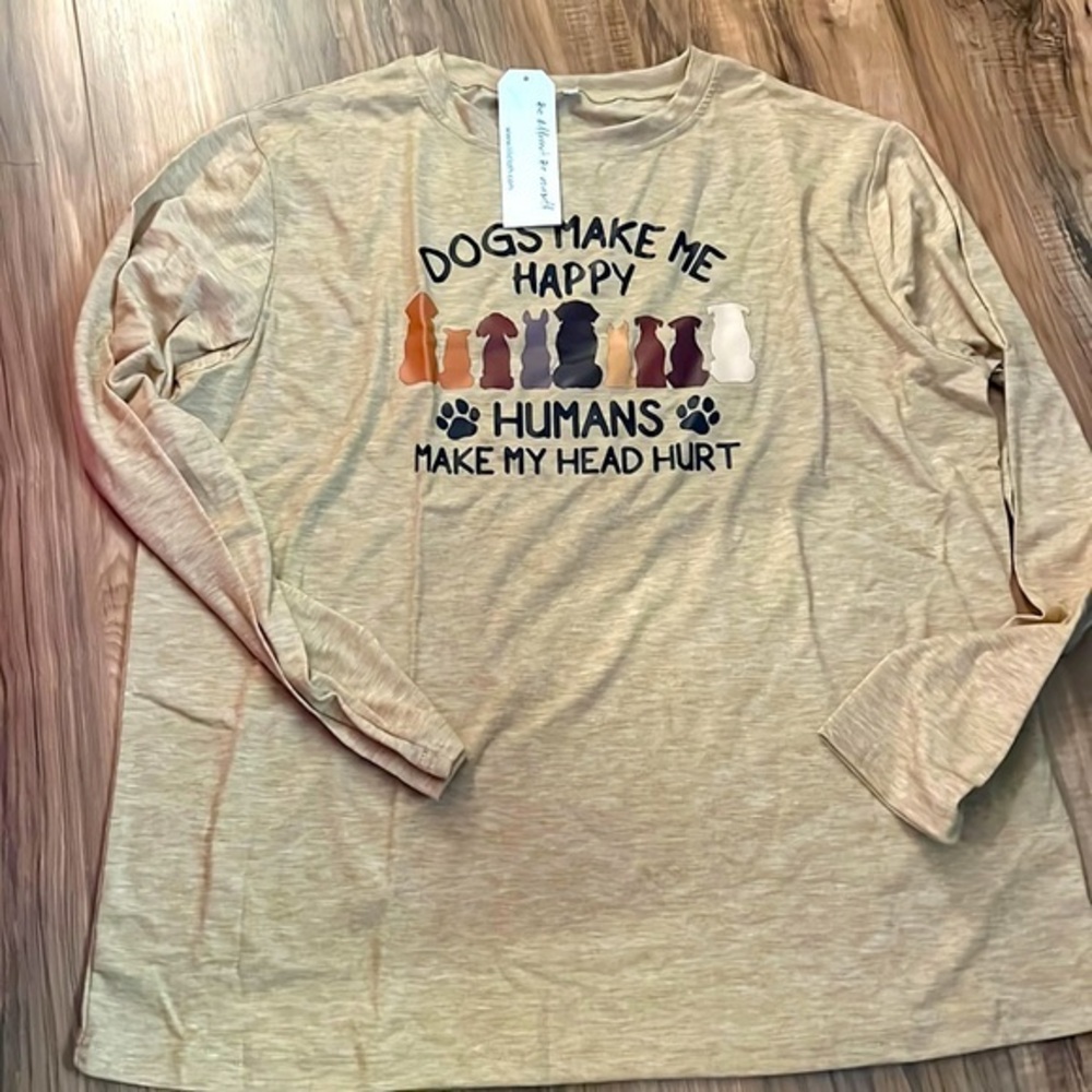 Woman’s extra large T-shirt dogs make me happy long sleeve New